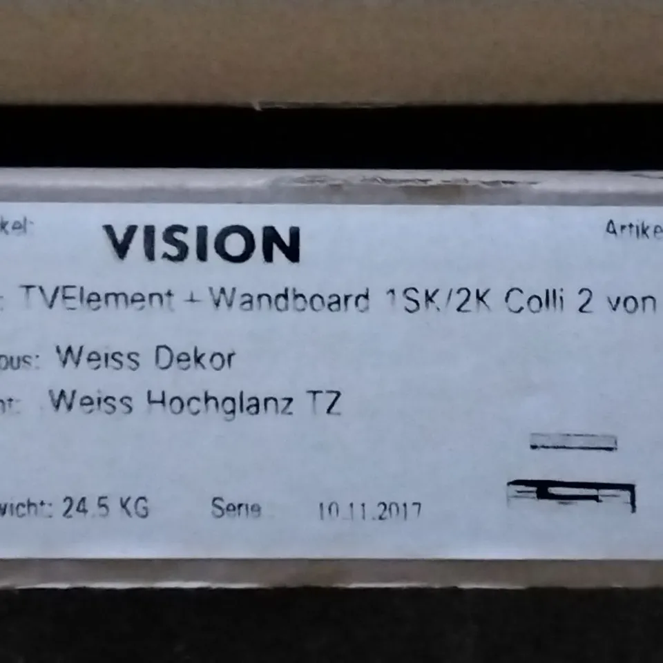 BOXED TV UNIT , WHITE , 2 BOXES