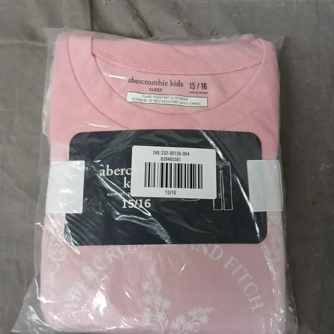 BAGGED ABERCROMBIE KIDS SLEEP SLEEP SET IN PINK - 15/16