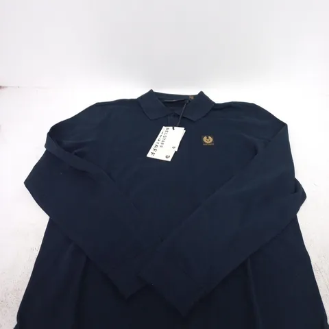BELSTAFF LONG SLEEVE POLO SHIRT – DARK INK, SIZE L