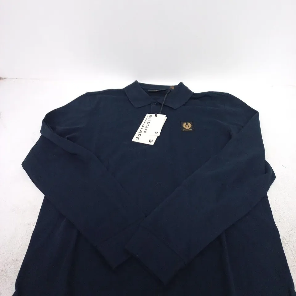 BELSTAFF LONG SLEEVE POLO SHIRT – DARK INK, SIZE L