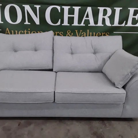 QUALITY DESIGNER LARGE CORNER SOFA LHF SECTION - LIGHT SILVER TWEED BLEND FABRIC