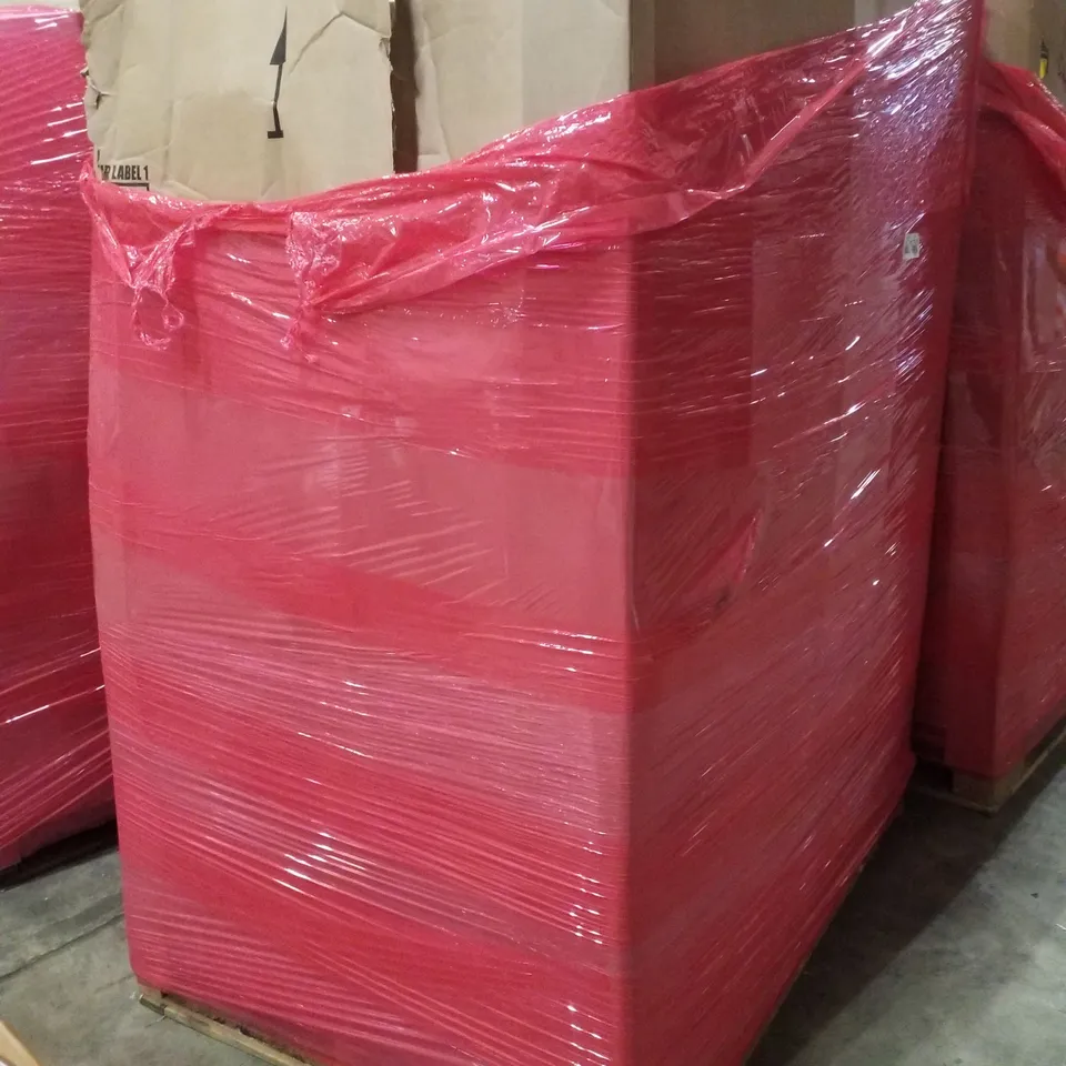 PALLET CONTAINING ASSORTED PRODUCTS INCLUDING OFFICE CHAIR, STROLLER, ROLLER BLIND, 24" MONITOR & STEAM STERILIZER AND DRYER