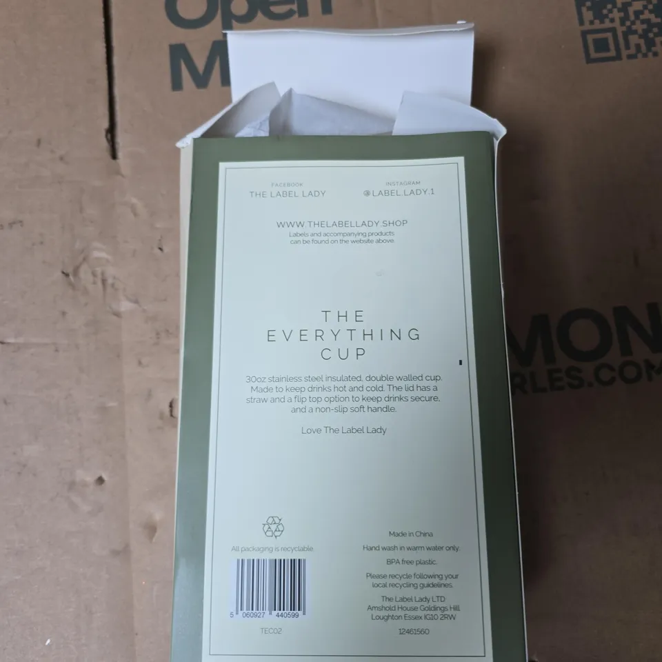 THE EVERYTHING CUP – 30OZ STAINLESS STEEL INSULATED CUP BY THE LABEL LADY