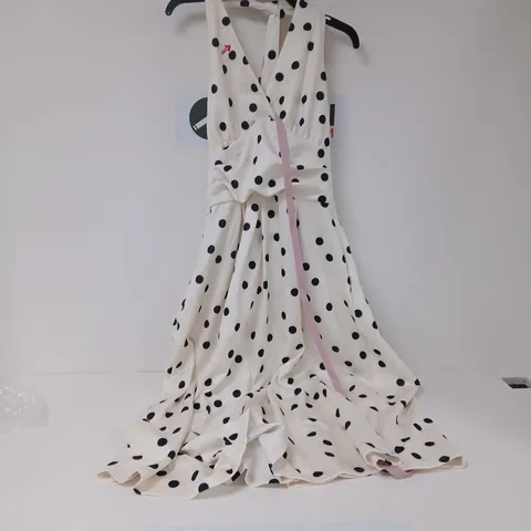 AX PARIS CREAM/BLACK POLKA DOT DRESS – UK SIZE 16