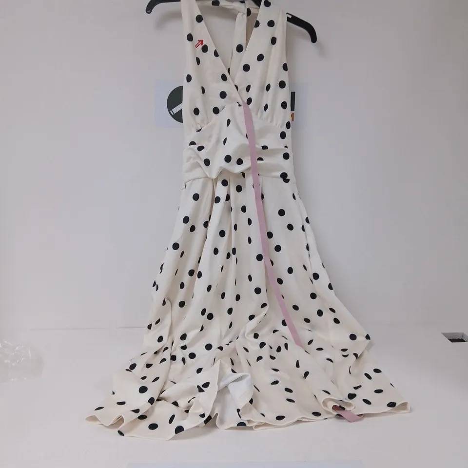 AX PARIS CREAM/BLACK POLKA DOT DRESS – UK SIZE 16