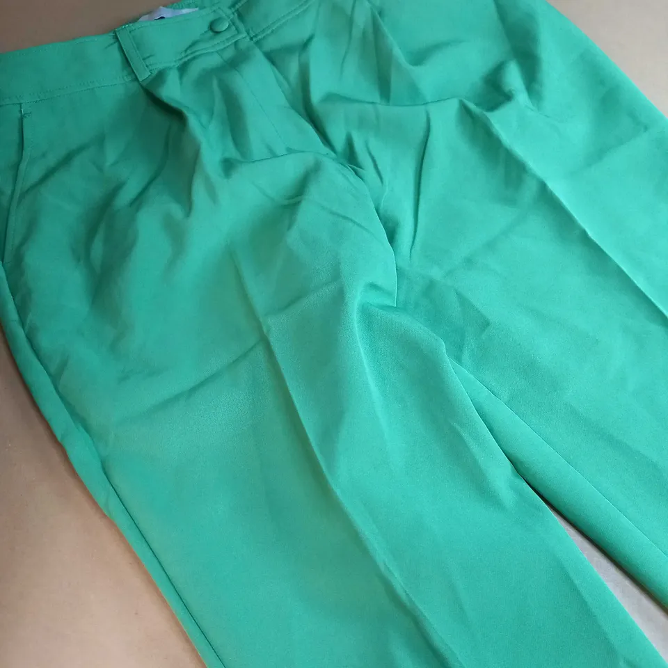 WALLIS GREEN TAPERED PETITE TROUSERS - SIZE 14