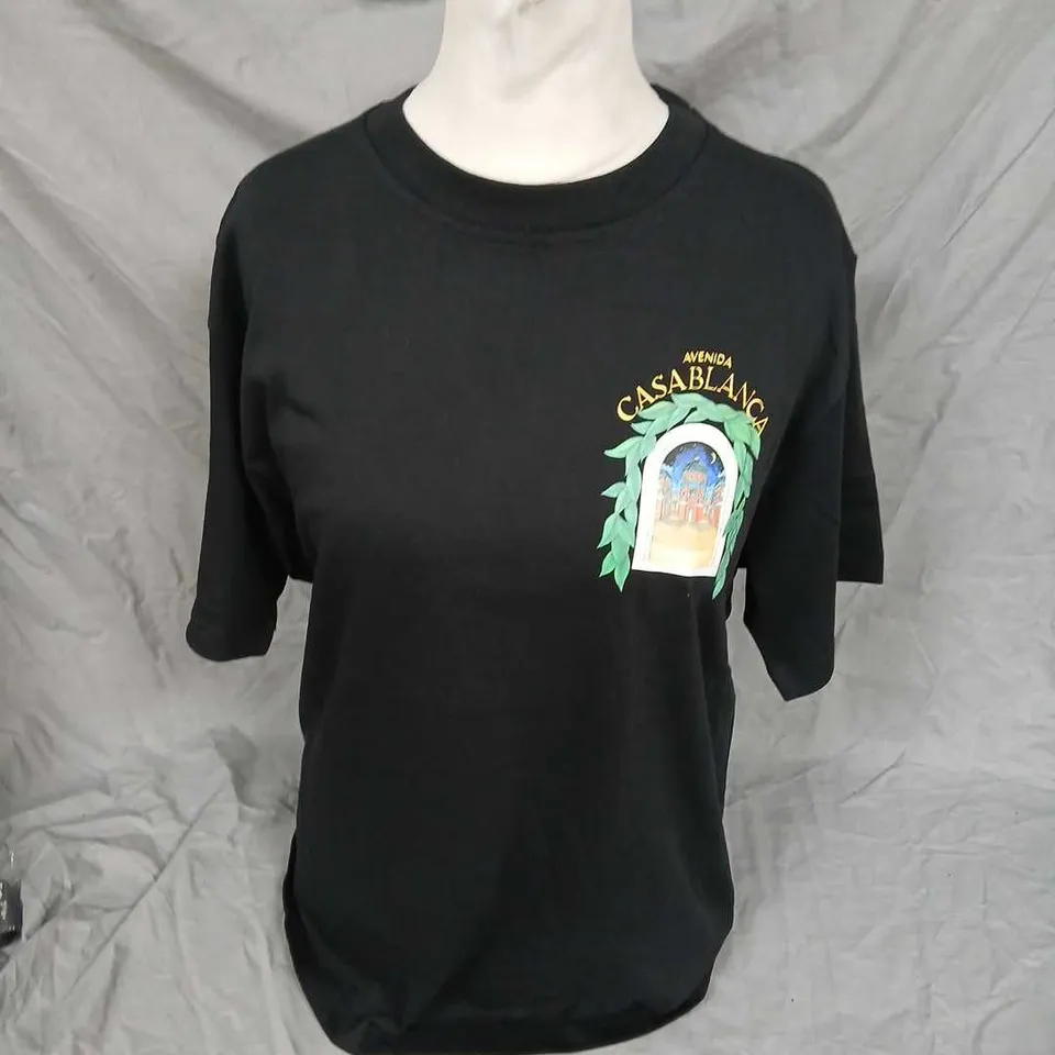 CASABLANCA AVENIDA CASABLANCA GRAPHIC T-SHIRT, BLACK – UK M
