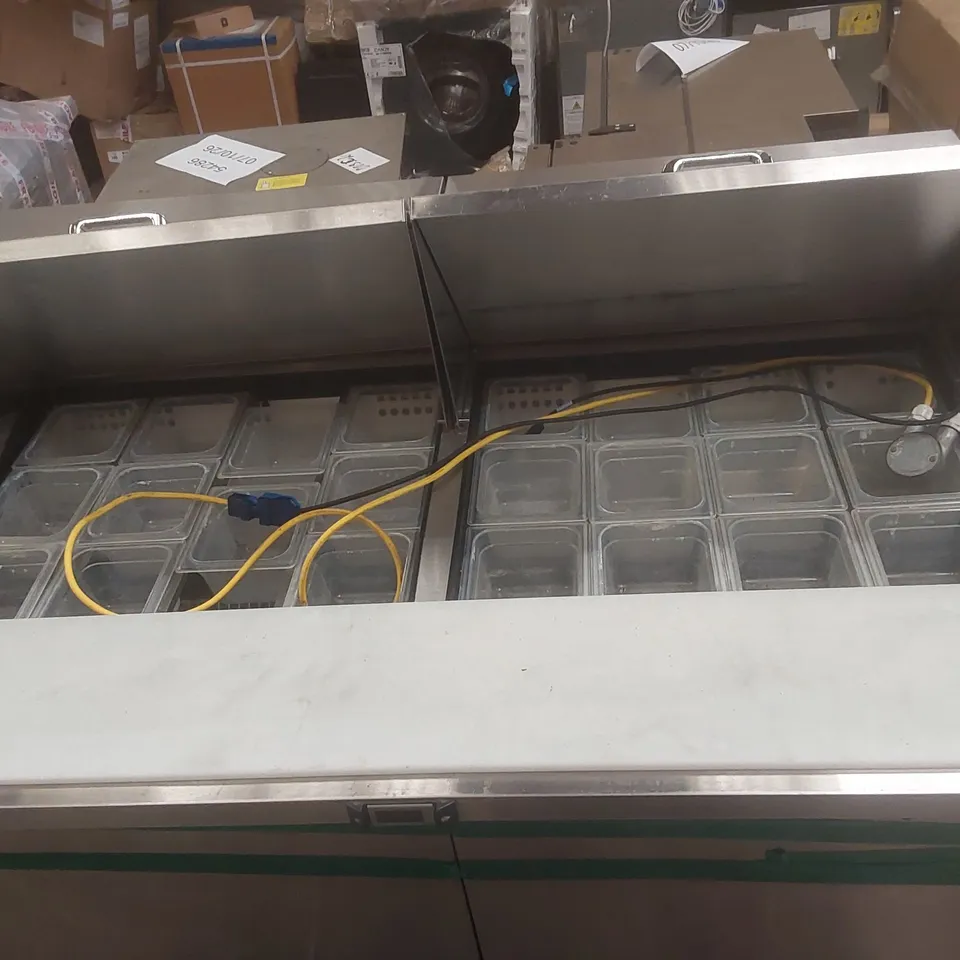 TRUE DOUBLE DOOR PREP COUNTER FRIDGE TSSU-60-24M-B-ST