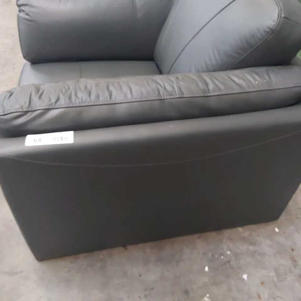 DESIGNER EASY CHAIR GREY LEATHER 