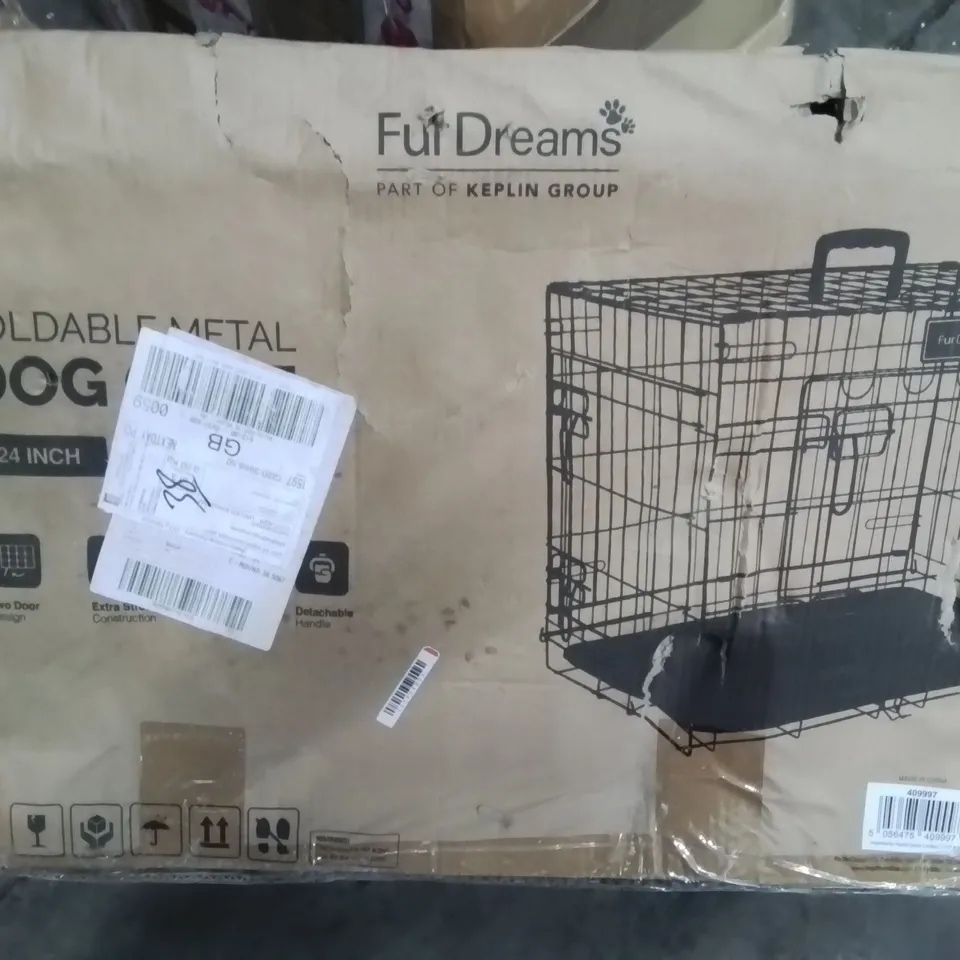 BOXED FURDREAMS FOLDABLE METAL DOG CAGE