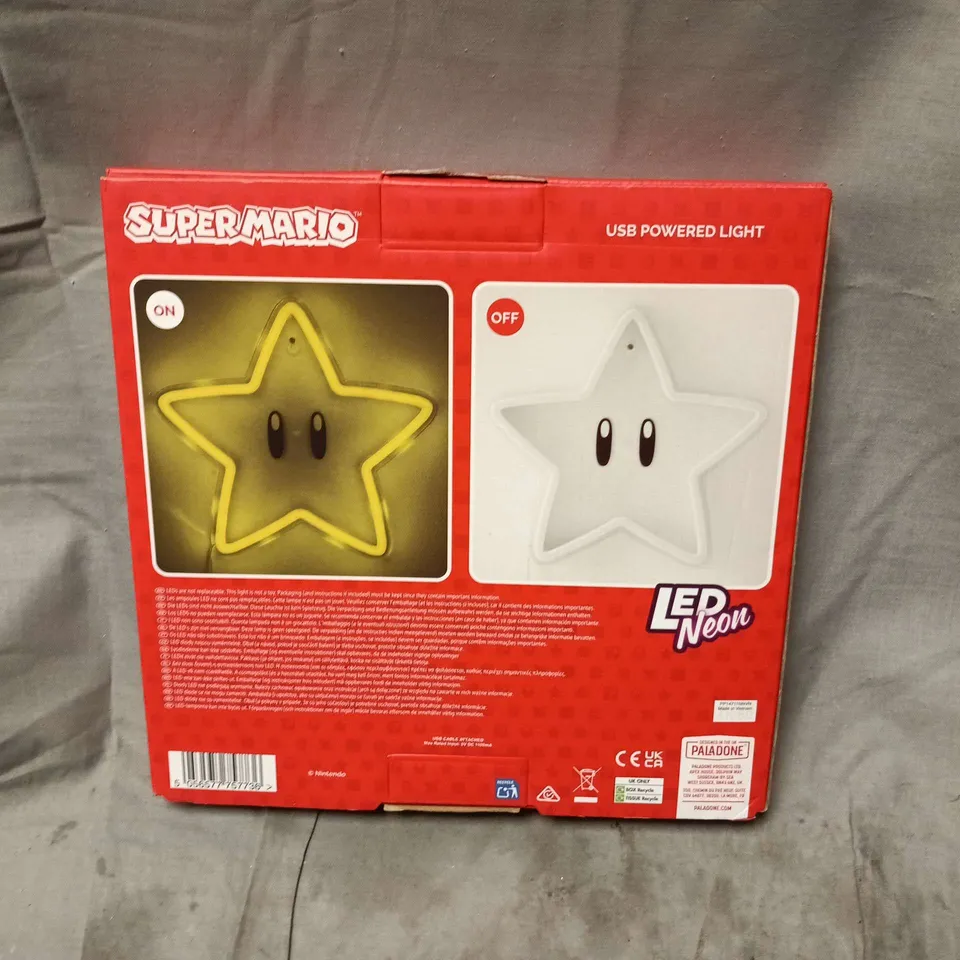 SUPER MARIO STAR LED NEON LIGHT – USB POWERED WALL-MOUNTABLE DECORATIVE LAMP