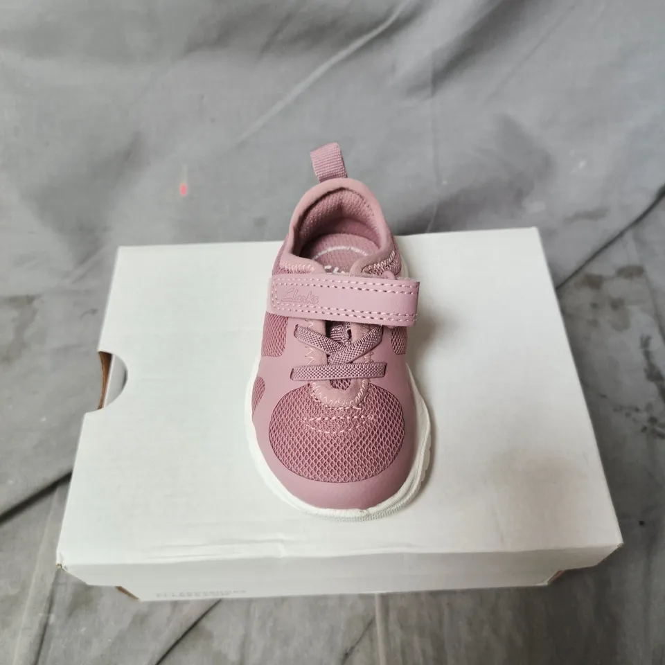 CLARKS FIRST SHOES PINK MESH VELCRO TODDLERS' SHOES UK SIZE 3 1/2 F
