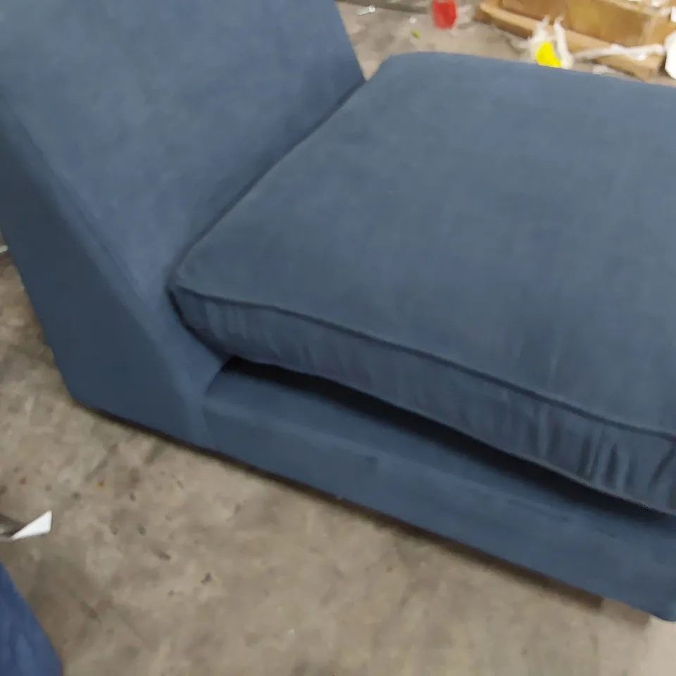 QUALITY BRITISH DESIGNER LOUNGE Co. ARMLESS SECTION BLUE FABRIC