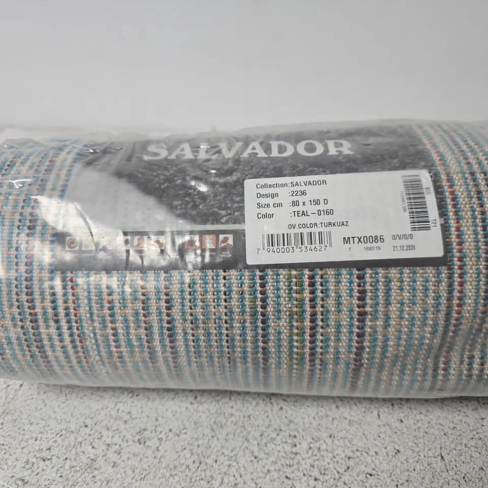 SALVADOR TEAL RUG, DESIGN 2236, 80 X 150 CM 