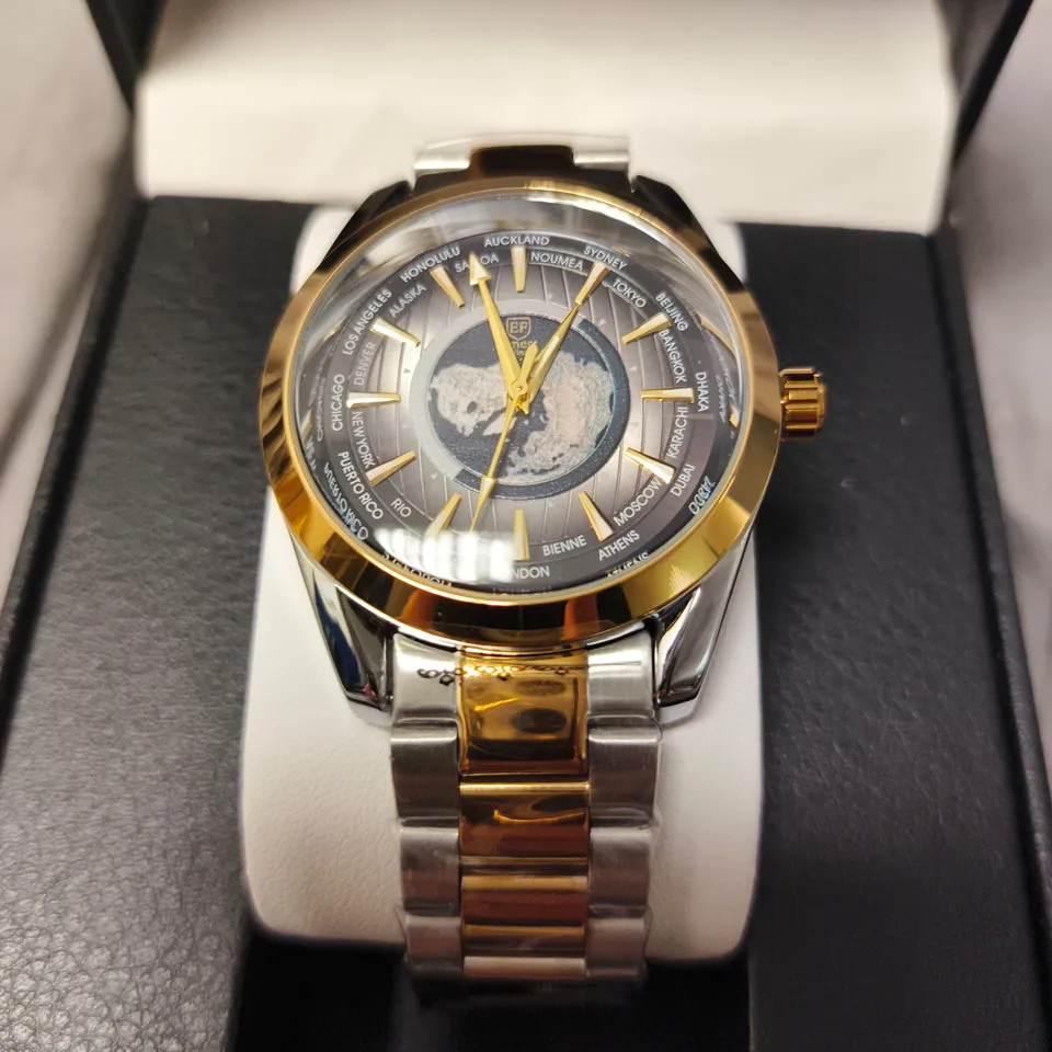 ERNEST FERDINAND WATCH – GLOBAL DIAL – STAINLESS STEEL STRAP – 3ATM WATER RESISTANT