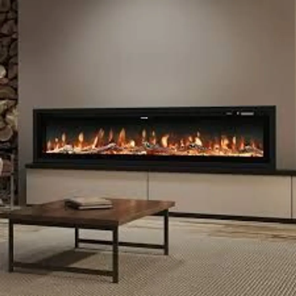BOXED 60INCH WALL MOUNT ELECTRIC FIREPLACE - BLACK