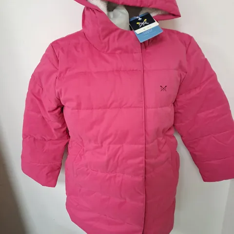 CREW CLOTHING KIDS LONGLINE DUVET COAT IN PINK - 10/11