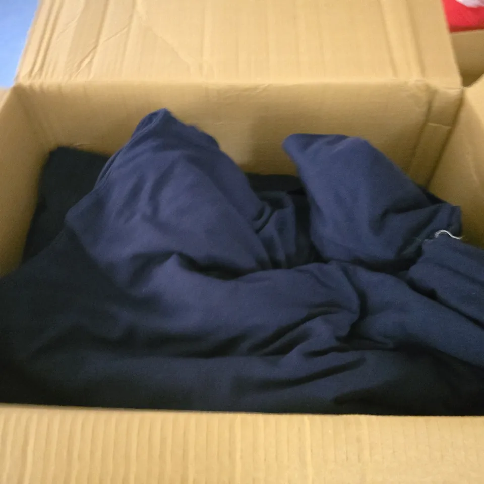 BOX OF APPROXIMATELY 20 GILDAN LONG SLEEVE NAVY POLO SHIRTS - SIZE XL