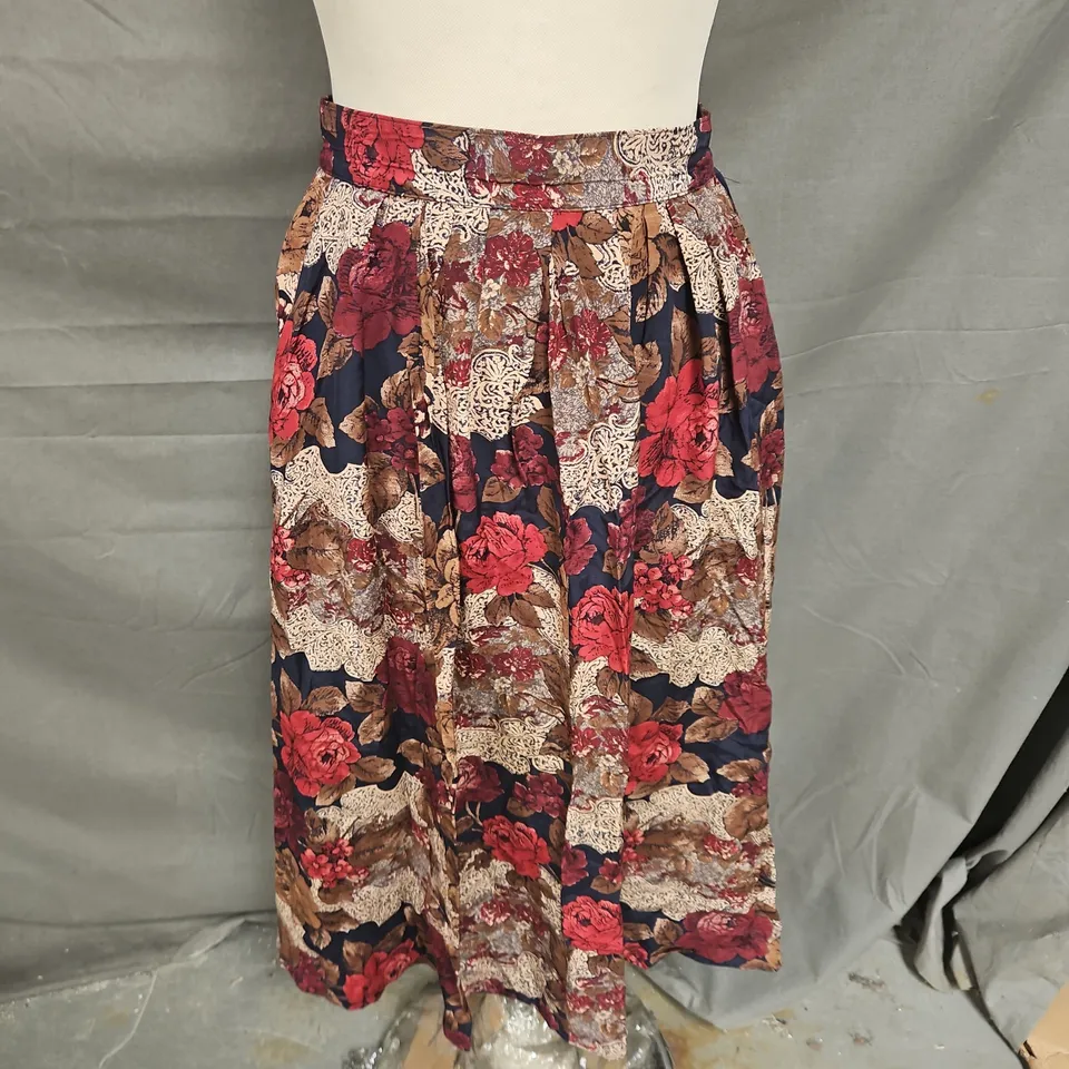 ST MICHAEL PLEATED MIDI SKIRT IN MULTI SIZE 12