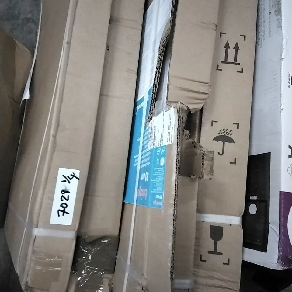 LOT OF 4 ASSORTED DESIGNER SHOWER  COMPARTMENT PARTS TO INCLUDE BELOYA 80CM FIXED SUOWER PANEL, BELOYA SHOWER DOOR PART, ZILIA SHOWER PANEL PART ETC