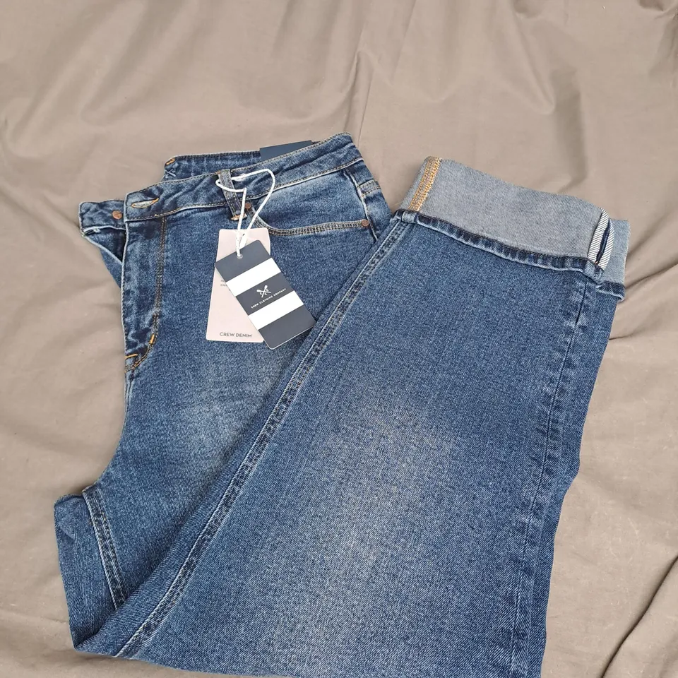 CREW CLOTHING COMPANY GIRLFRIEND JEANS IN MIDI INDIGO SIZE 12
