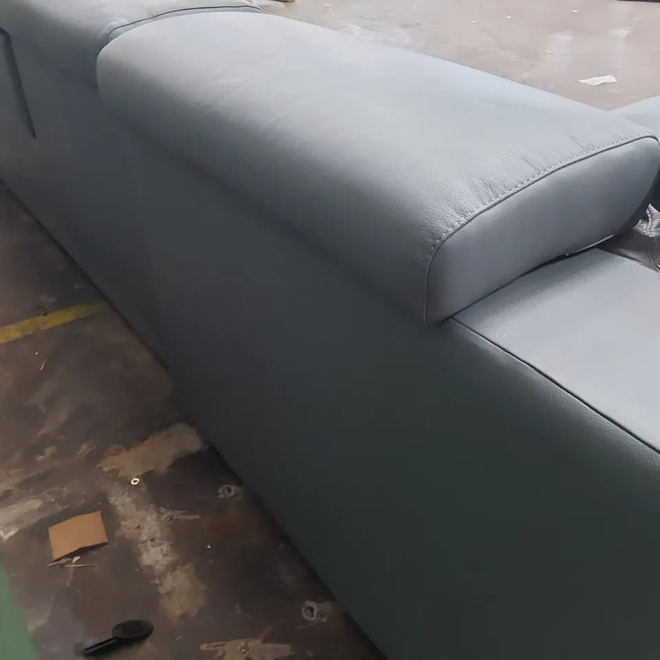 QUALITY ITALIAN DESIGNER RICCARDO POWER RECLINING CHAISE SOFA GREY LEATHER