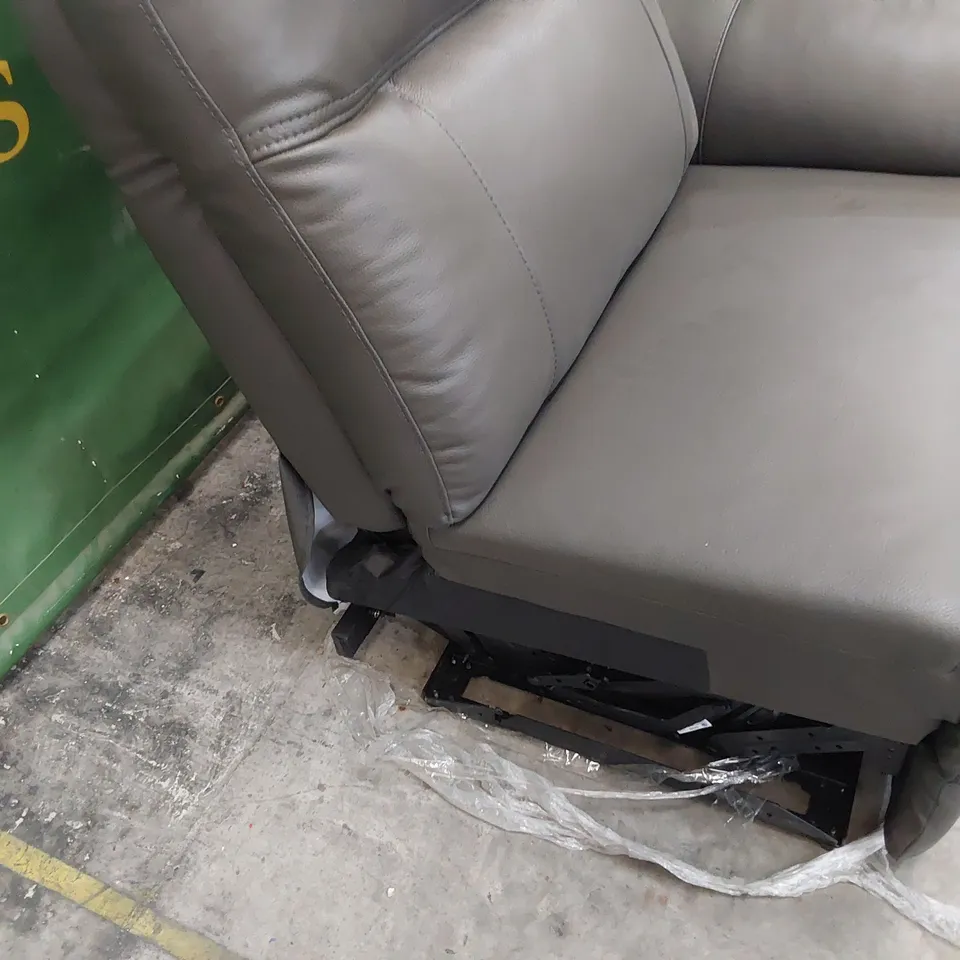POWER RECLINING SECTION GREY LEATHER 