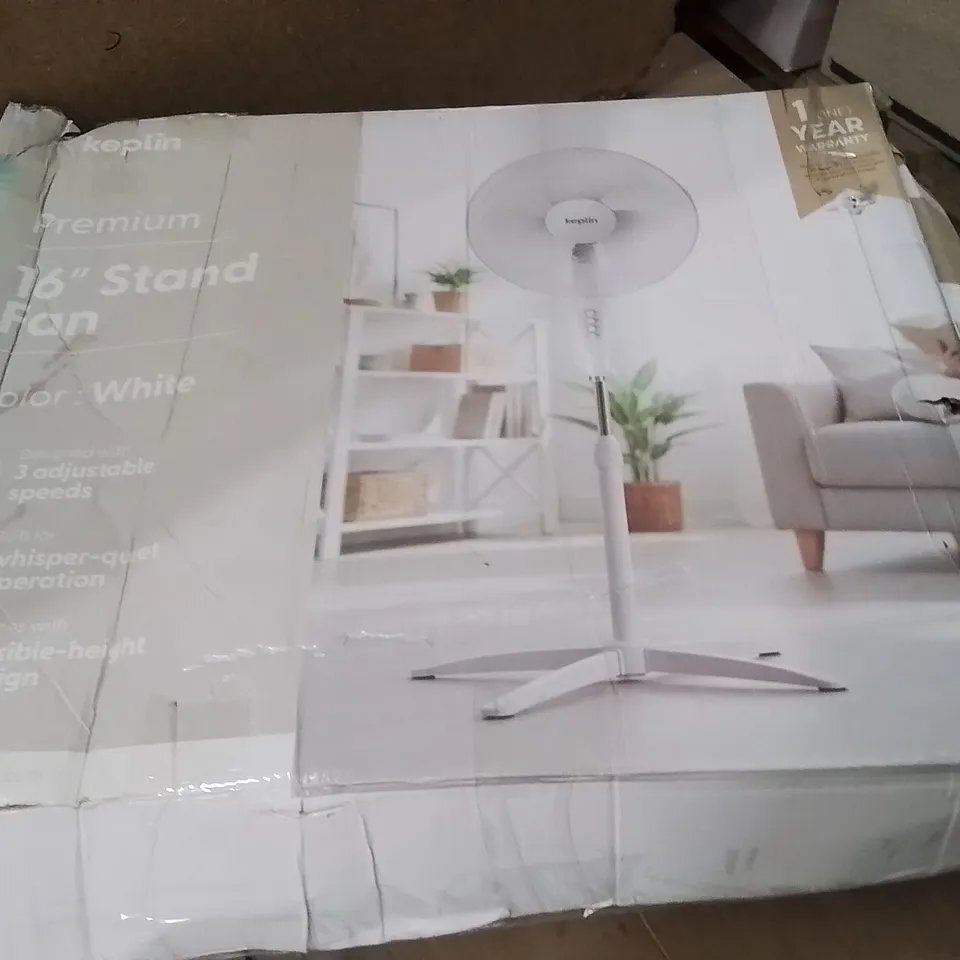 BOXED KEPLIN 16" STAND FAN WHITE
