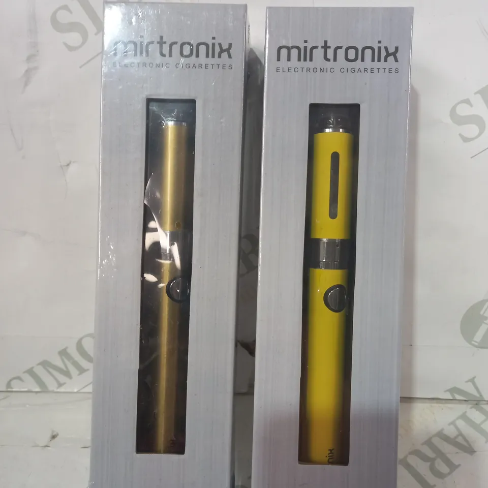 BOX OF APPROXIMATELY 25 MIRTRONIX EVOD ELECTRONIC CIGARETTES IN YELLOW AND GOLD COLOURS
