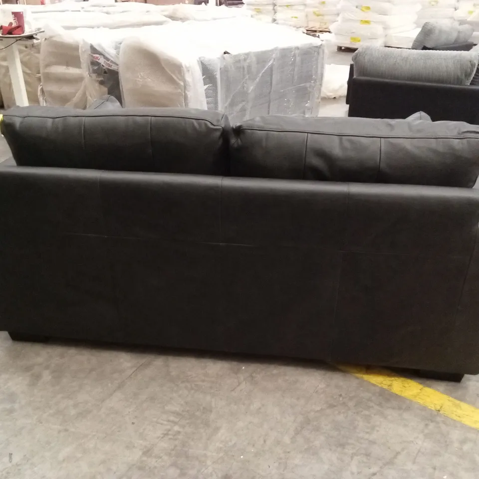 ARDEN ITALIAN LEATHER 3 SEATER SOFA - BLACK RRP £1399