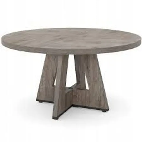 BOXED LANTINE 47-INCH ROUND CONFERENCE TABLE FOR 4-6 PEOPLE, WOODEN MEETING ROOM TABLE WITH THICKEN TABLETOP AND WOOD BASE (GREY)