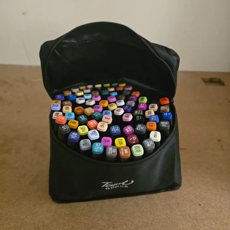 TOUCH MARKER SET - 80 PIECES IN BLACK CARRY CASE