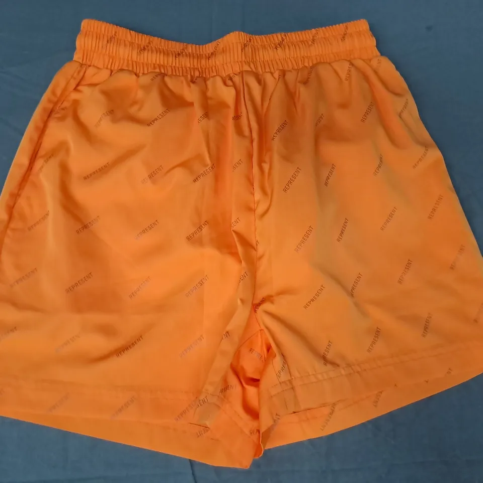 REPRESENT SWIM SHORTS IN NEON ORANGE