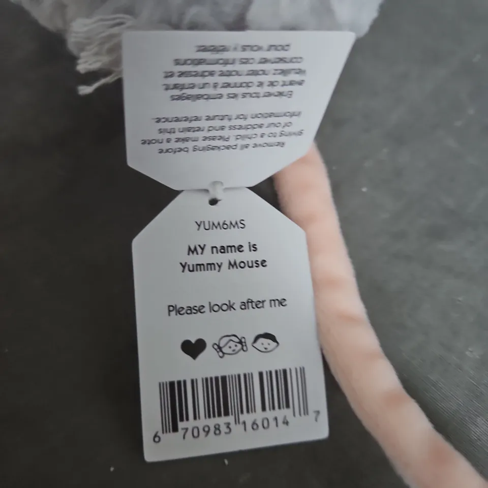 JELLYCAT LONDON YUMMY MOUSE SOFT TOY – GREY