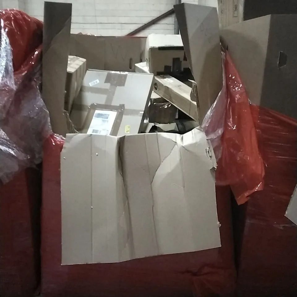 PALLET OF HOUSEHOLD ITEMS TO INCLUDE SCOOTER, CARPET CLEANER, ELECTRONIC DARTS BOARD,RESIN SCULPTURE AND OTHER ASSORTED ITEMS...