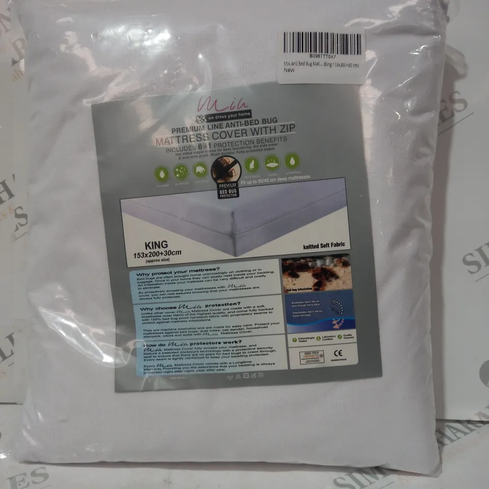 MIA ANTI BED BUG MATTRESS COVER WITH ZIP - KING SIZE