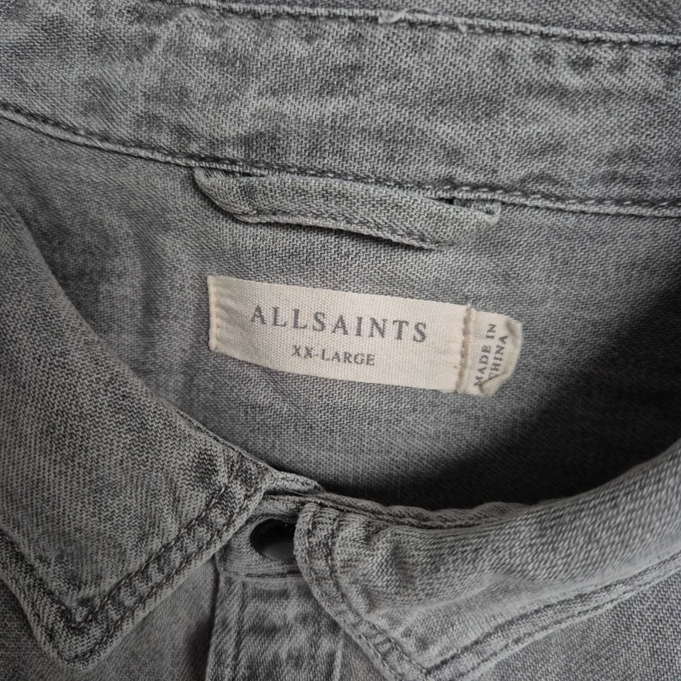 ALLSAINTS DENIM SHIRT – GREY WASHED, XXL