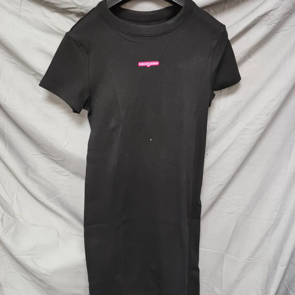 TOMMY JEANS BLACK T‑SHIRT DRESS, WOMEN’S XL