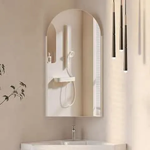 BOXED MEPPLZAIN 40X80CM CORNER MIRROR CABINET,ARCHED BATHROOM CABINETS WITH MIRROR