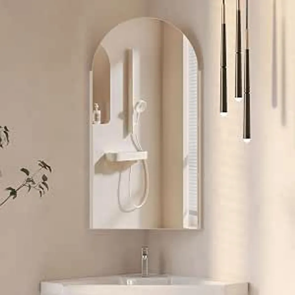 BOXED MEPPLZAIN 40X80CM CORNER MIRROR CABINET,ARCHED BATHROOM CABINETS WITH MIRROR