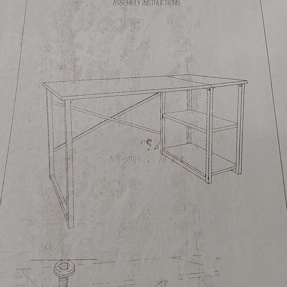 BOXED STUDY DESK WITH SHELF - BAROQUE WALNUT (1 BOX)