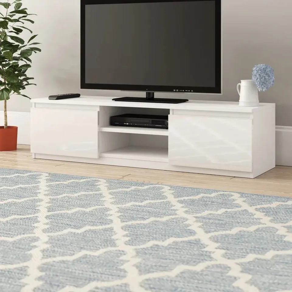 BOXED DELANCEY TV STAND FOR TVS UP TO 58" WHITE (1 BOX)