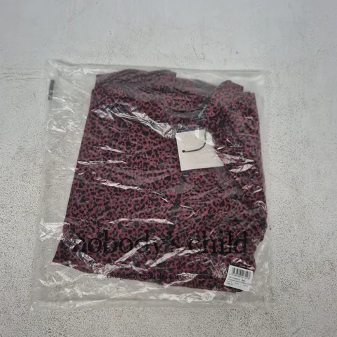 BAGGED NOBODY'S CHILD EXPOSED SEAM PRINTED LONG SLEEVE VEST IN RED SIZE UK 16
