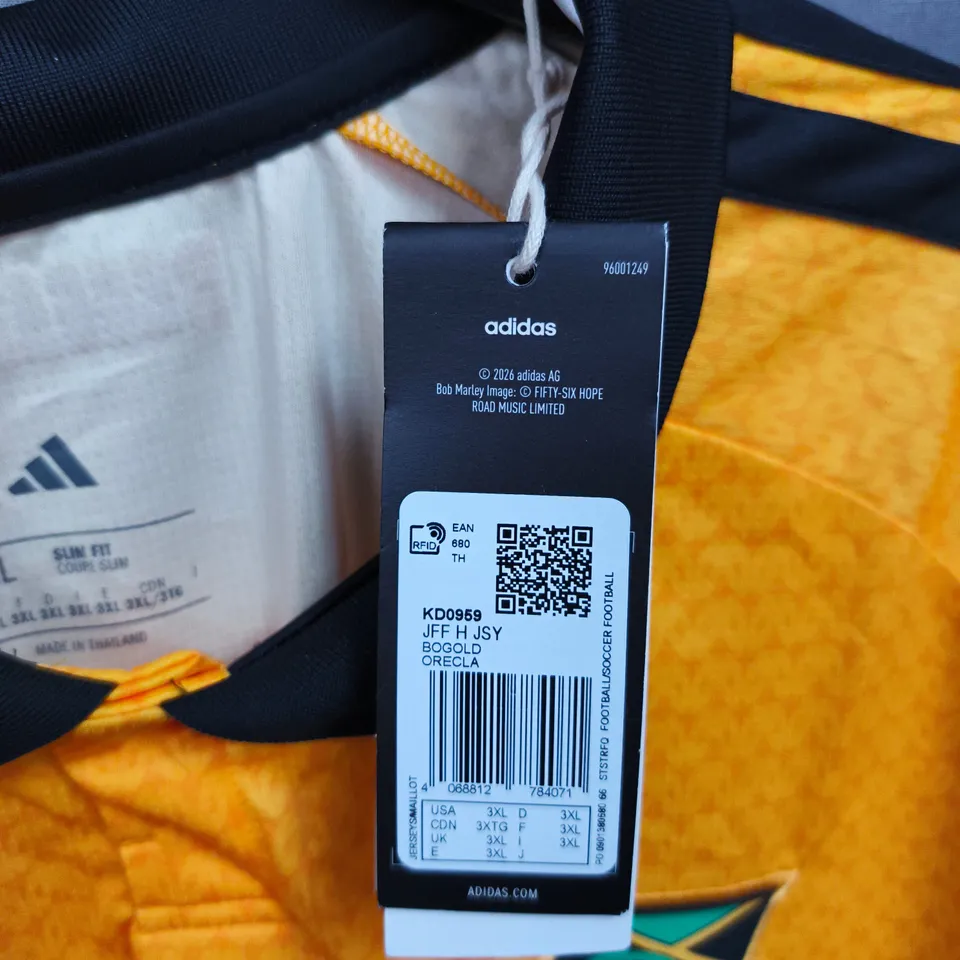 UK 3XL ADIDAS JAMAICA REGGAE BOYZ FOOTBALL JERSEY – BOB MARLEY LICENSED, CLIMACOOL