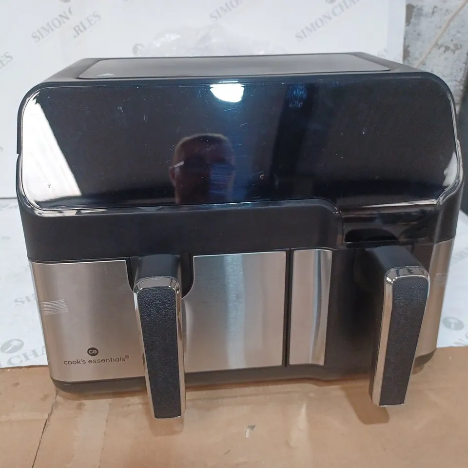 BOXED COOK'S ESSENTIALS 7.7L DUAL AIR FRYER, BLACK
