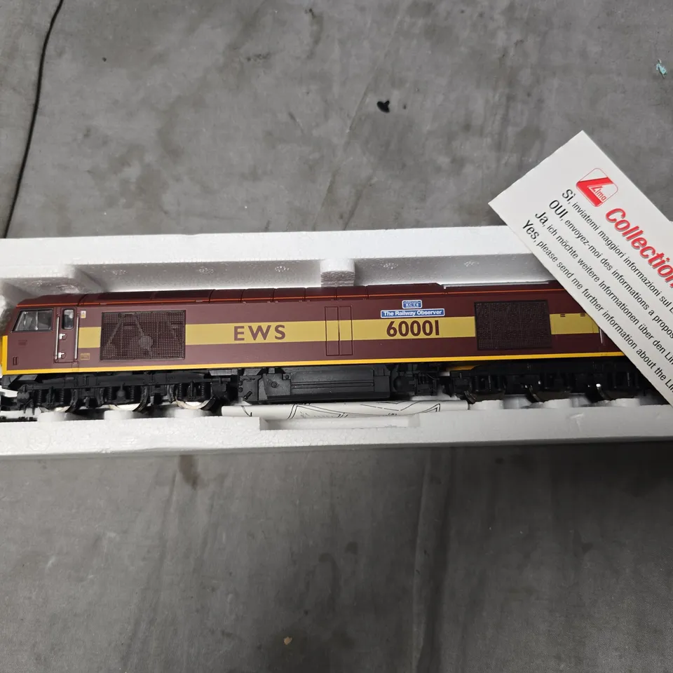 BOXED LIMA DIESEL LOCOMOTIVE CLASS 60001 'THE RAILWAY OBSERVER' – EWS LIVERY