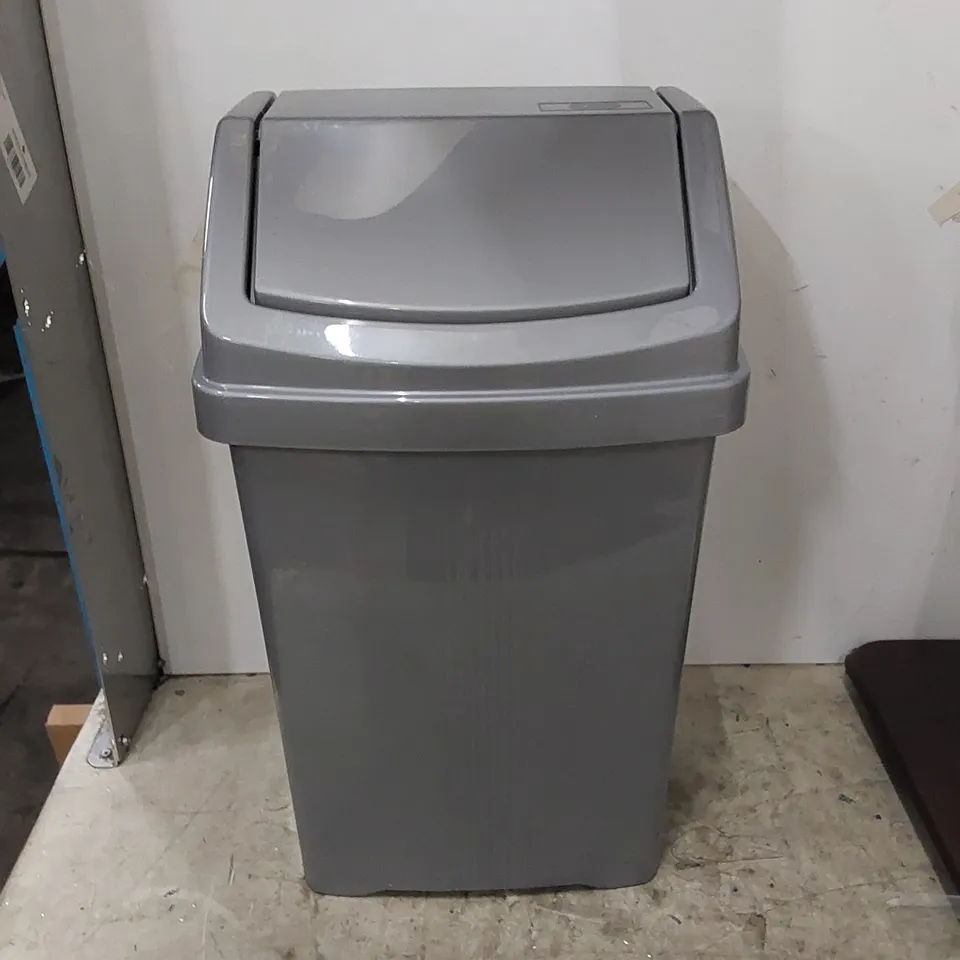 BOXED 60L PLASTIC SWING TOP RUBBISH BIN (1 BOX)