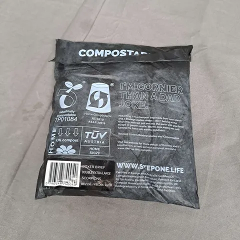SEALED STEP ONE BOXER BRIEFS IN SCORPIONS SIZE 2XL