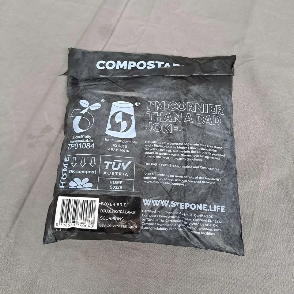 SEALED STEP ONE BOXER BRIEFS IN SCORPIONS SIZE 2XL