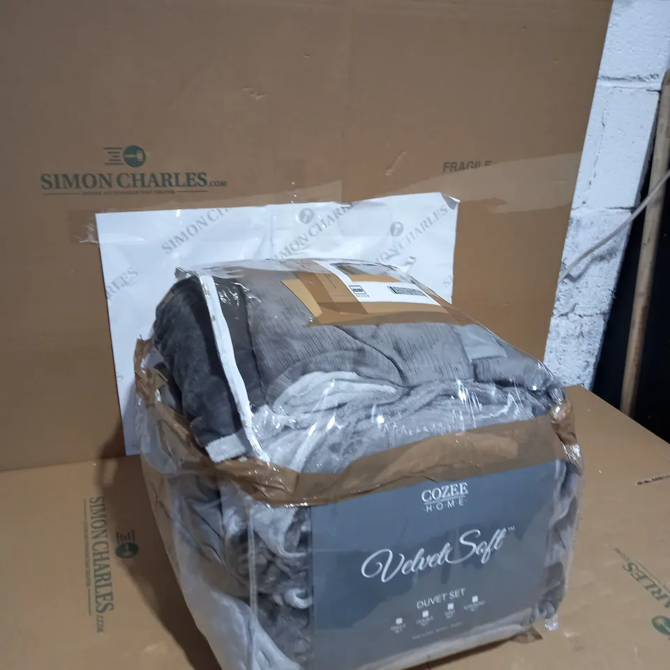 COZEE HOME 2 PACK EMBOSSED VELVETSOFT DUVET SET